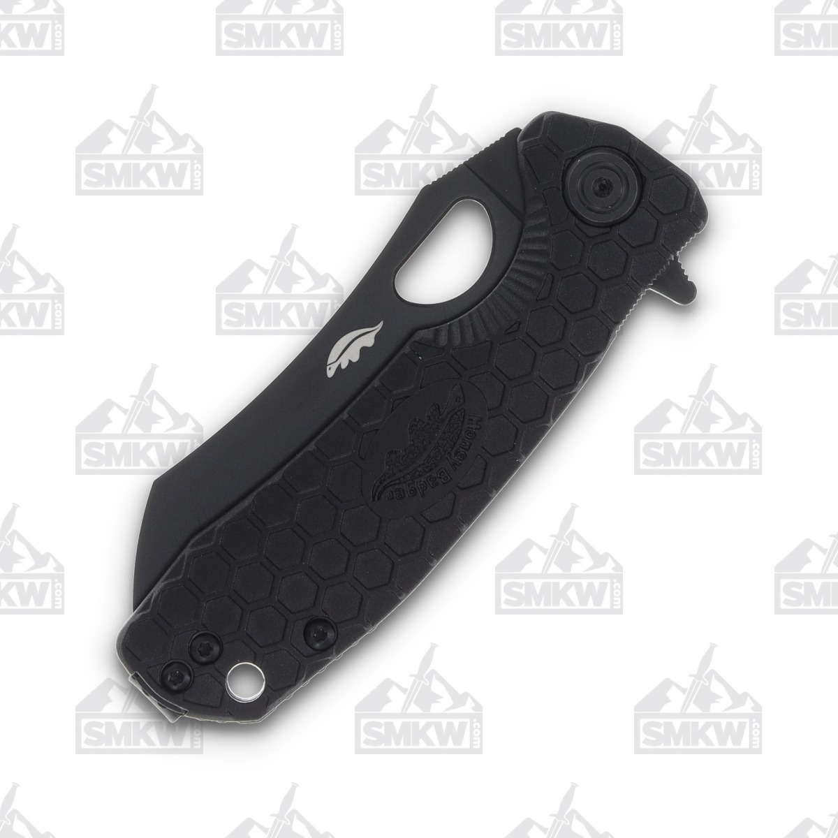 Honey Badger Small Wharncleaver Folding Knife Blackout FRN Handle 2.81in 8cr13mov Black DLC Sheepsfoot Blade HB1355 View 5