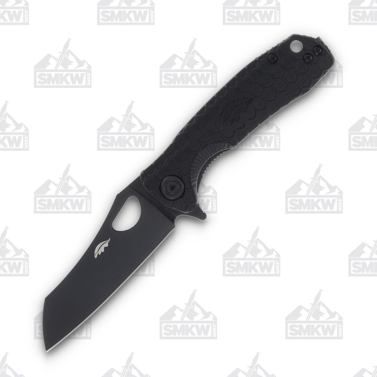 Honey Badger Small Wharncleaver Folding Knife Blackout FRN Handle 2.81in 8cr13mov Black DLC Sheepsfoot Blade HB1355 View 1