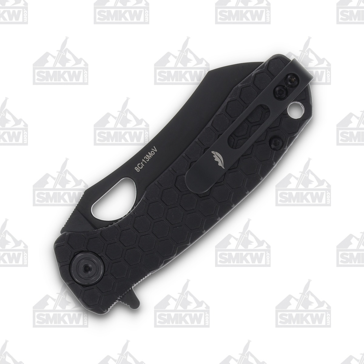 Honey Badger Small Wharncleaver Folding Knife Blackout FRN Handle 2.81in 8cr13mov Black DLC Sheepsfoot Blade HB1355 View 6