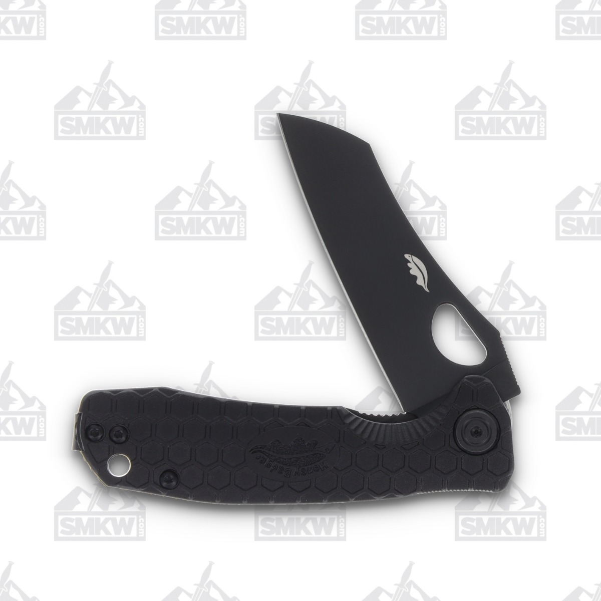 Honey Badger Small Wharncleaver Folding Knife Blackout FRN Handle 2.81in 8cr13mov Black DLC Sheepsfoot Blade HB1355 View 3