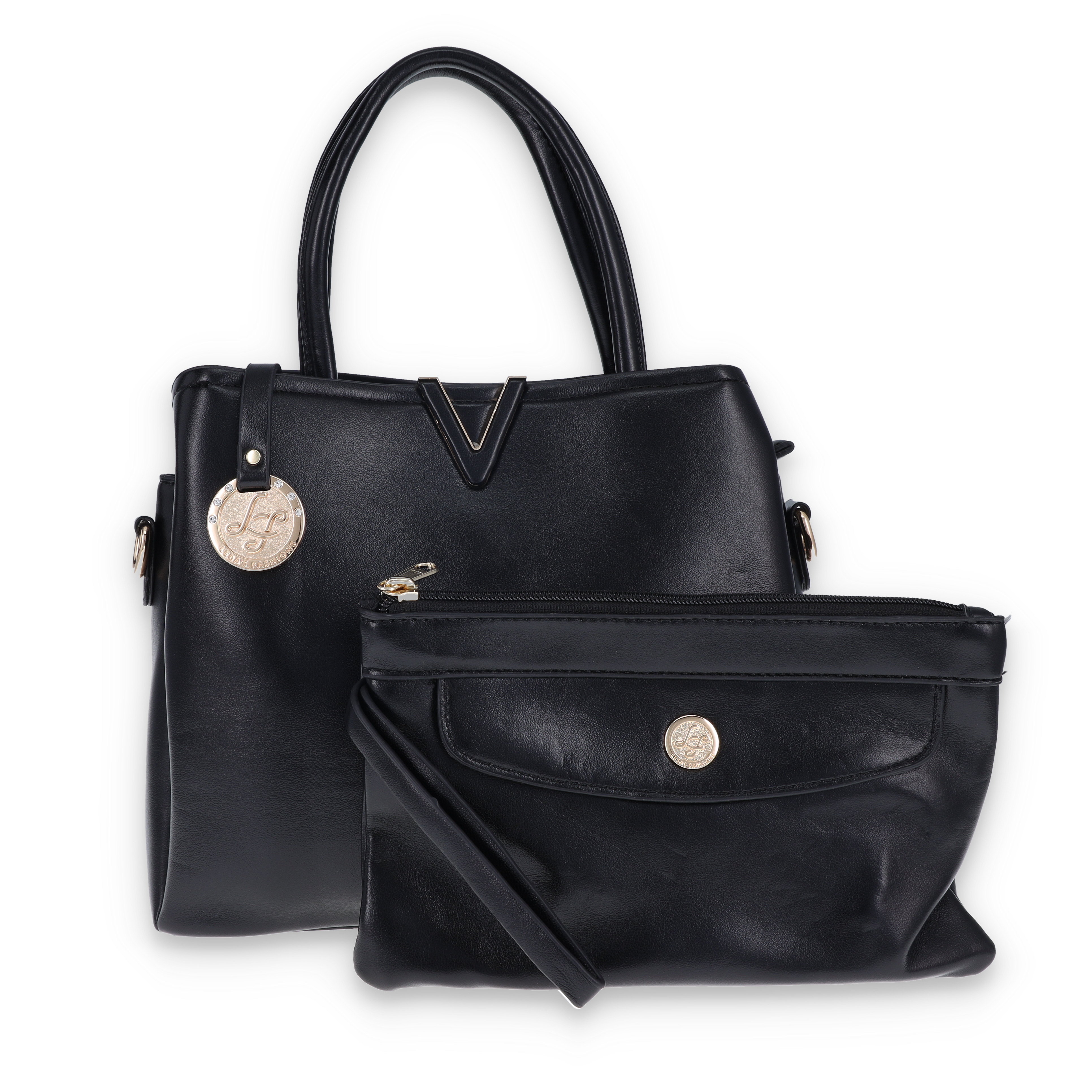 Leda's Fashions Black Verity Purse with Clutch LPP8067BLK View 1