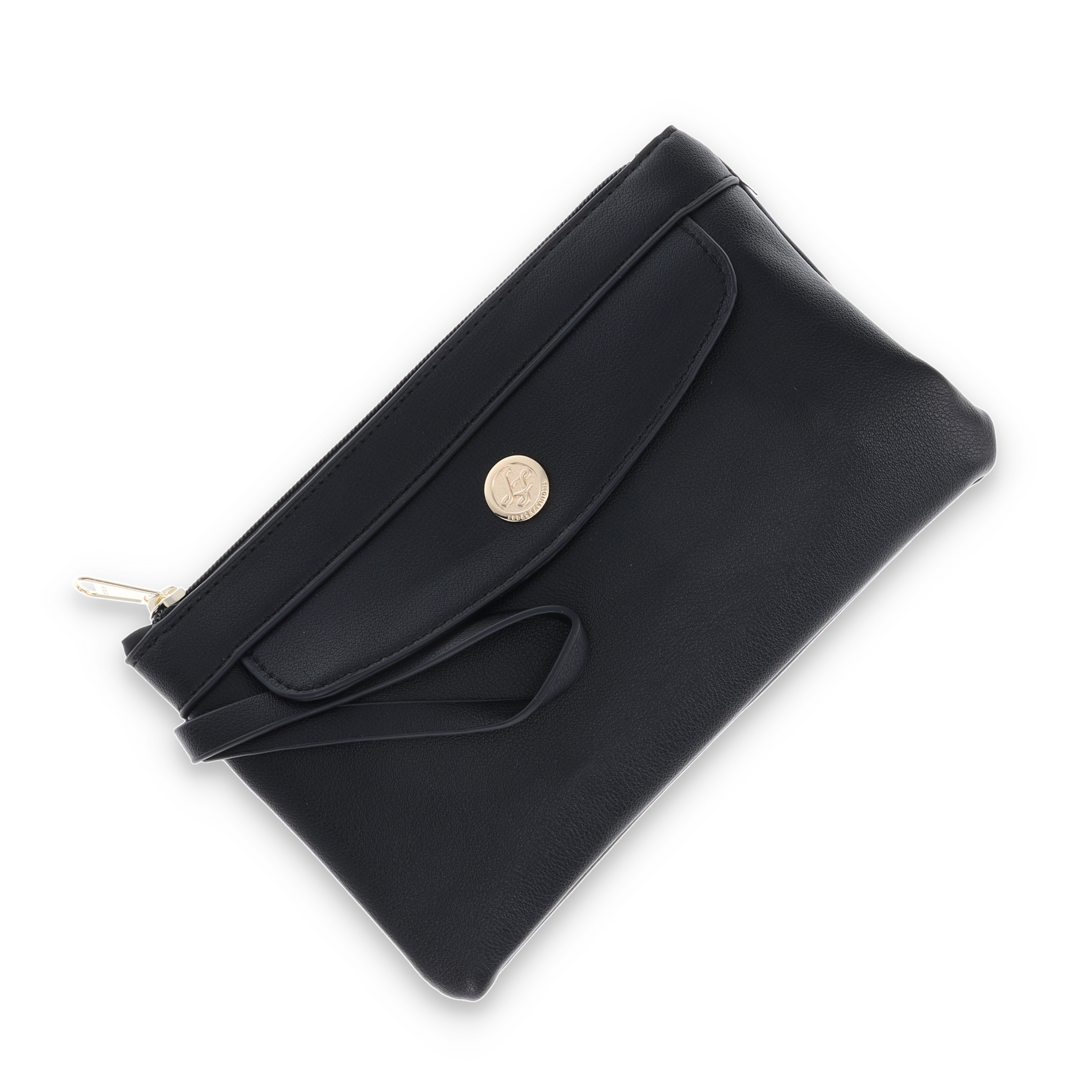 Leda's Fashions Downtown Black Pockets Purse with Clutch LPP8080BLK View 10