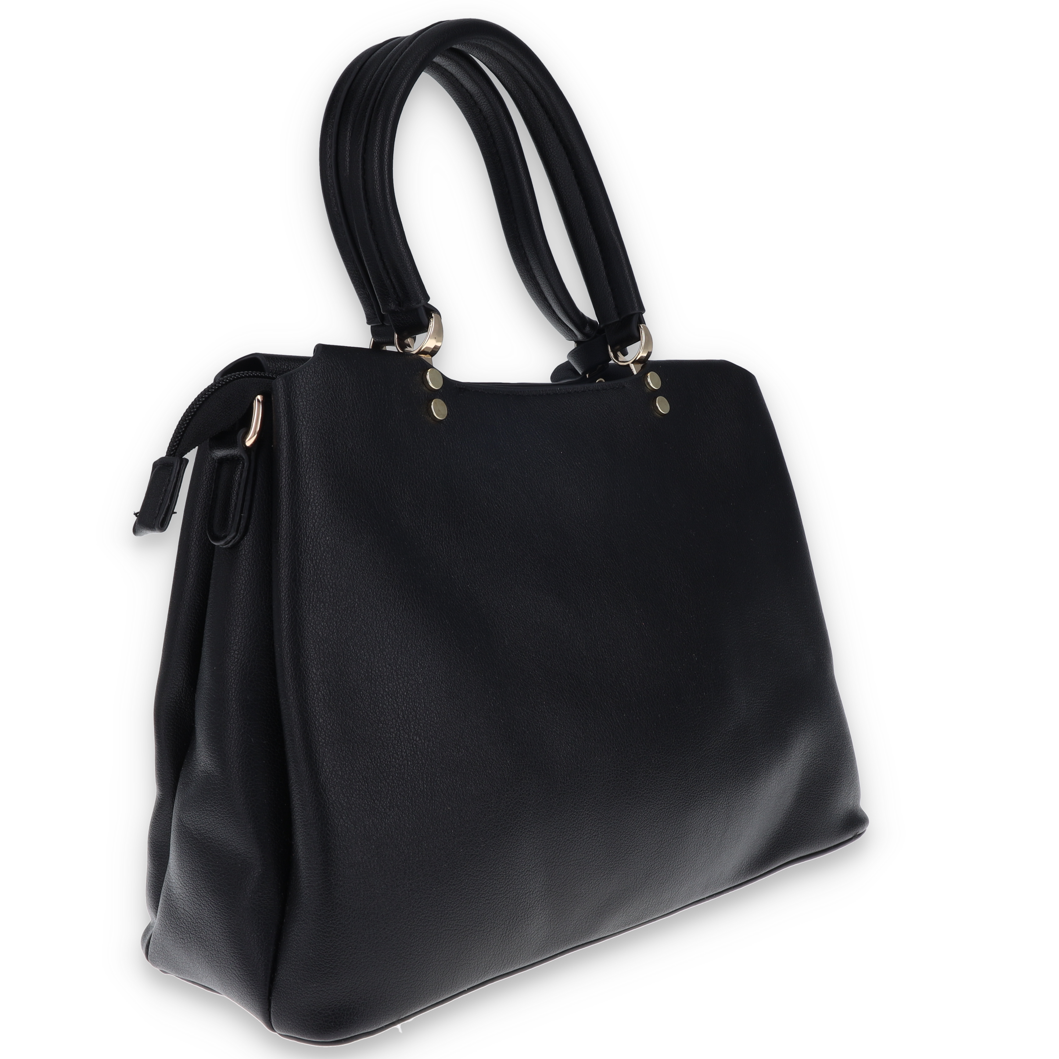 Leda's Fashions Downtown Black Pockets Purse with Clutch LPP8080BLK View 6