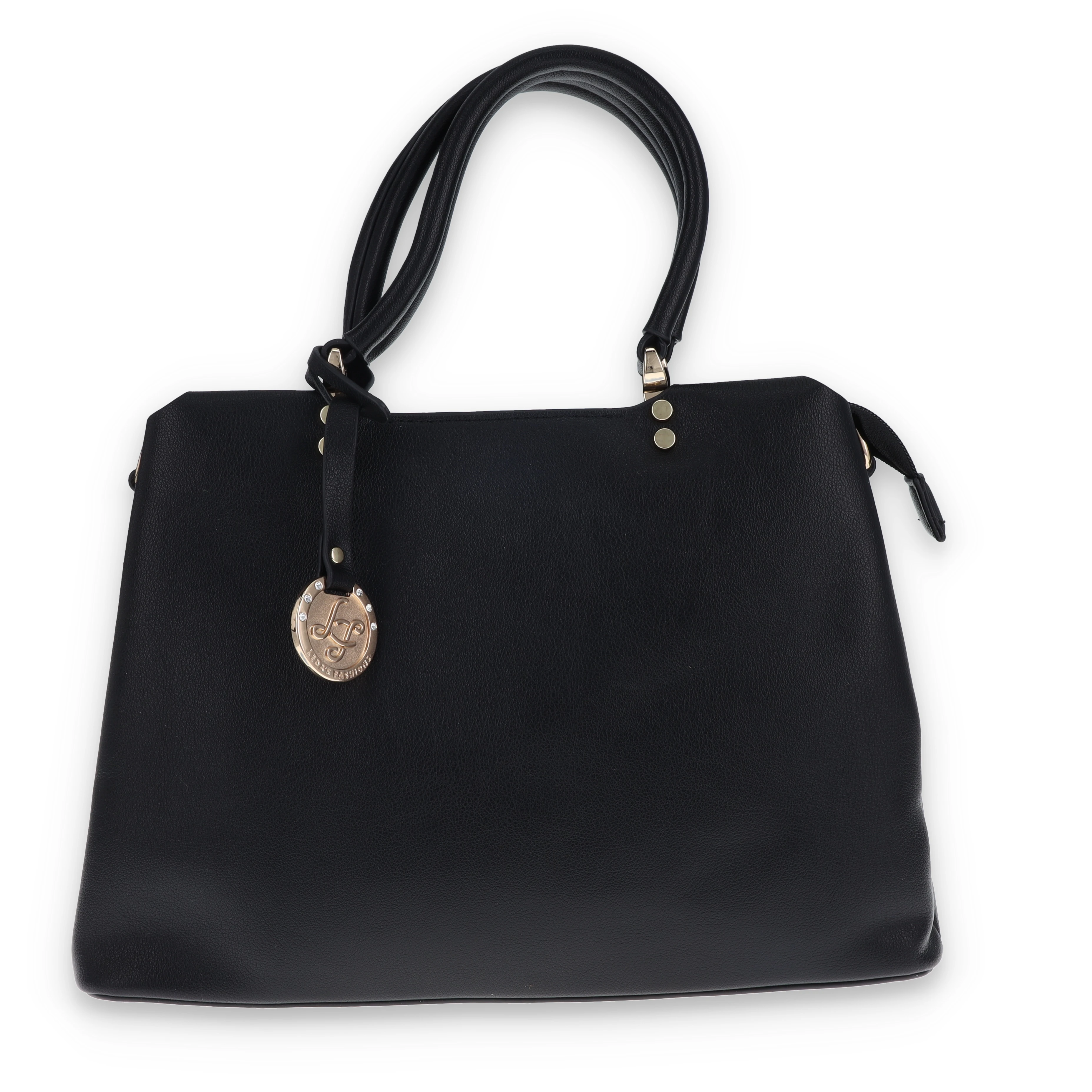 Leda's Fashions Downtown Black Pockets Purse with Clutch LPP8080BLK View 3