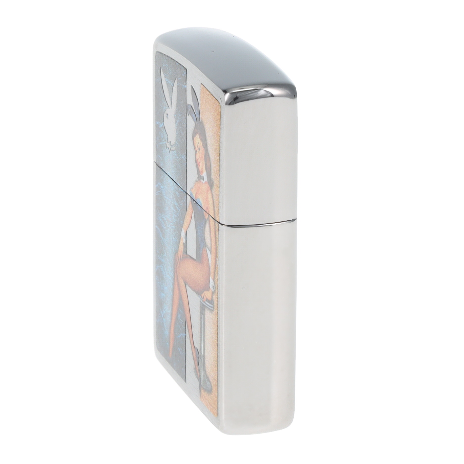 Zippo Lighter Playboy Pinup Brushed Chrome Playboy Collection ZP48374 View 8