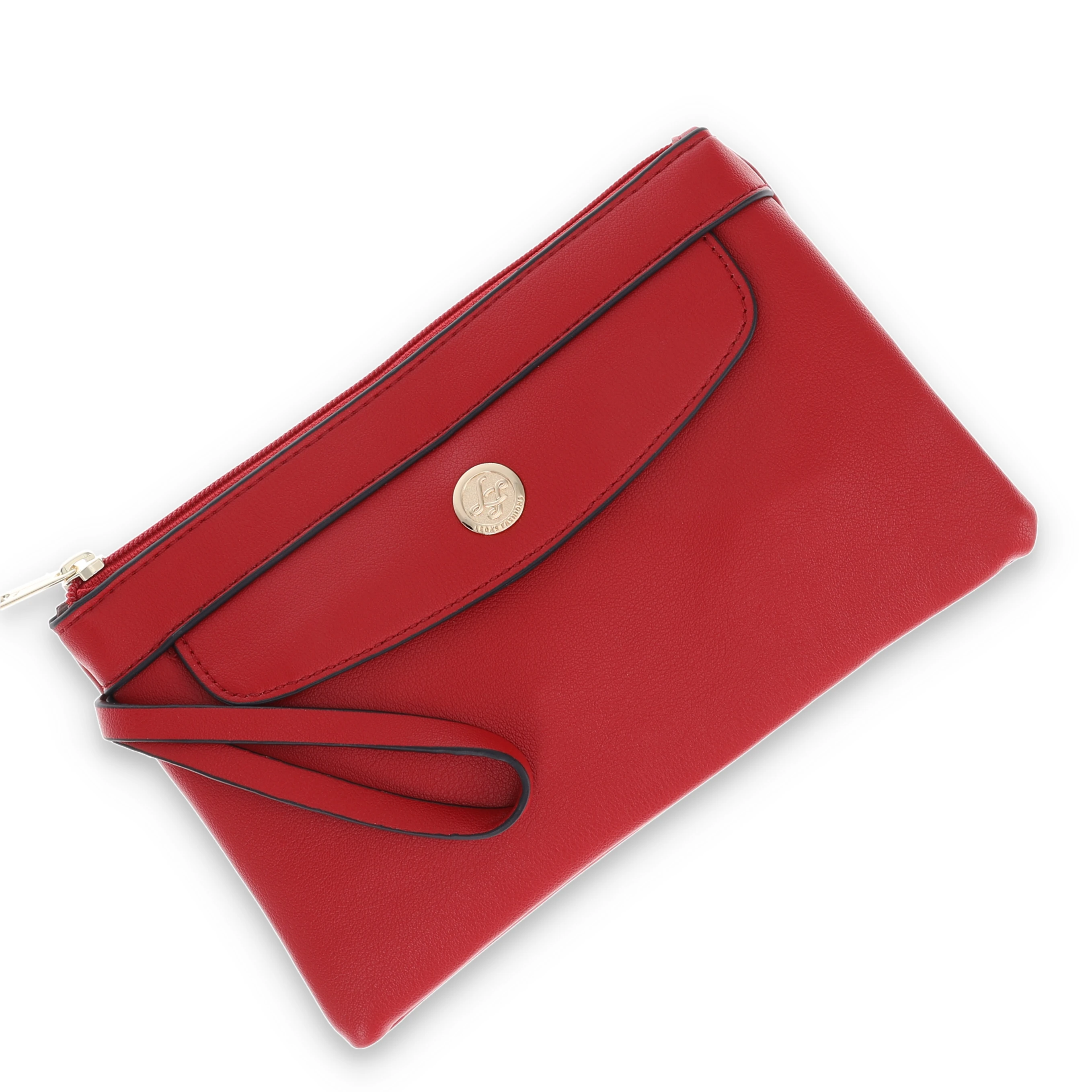 Leda's Fashions Downtown Red Pockets Purse Clutch LPP8080RED View 7