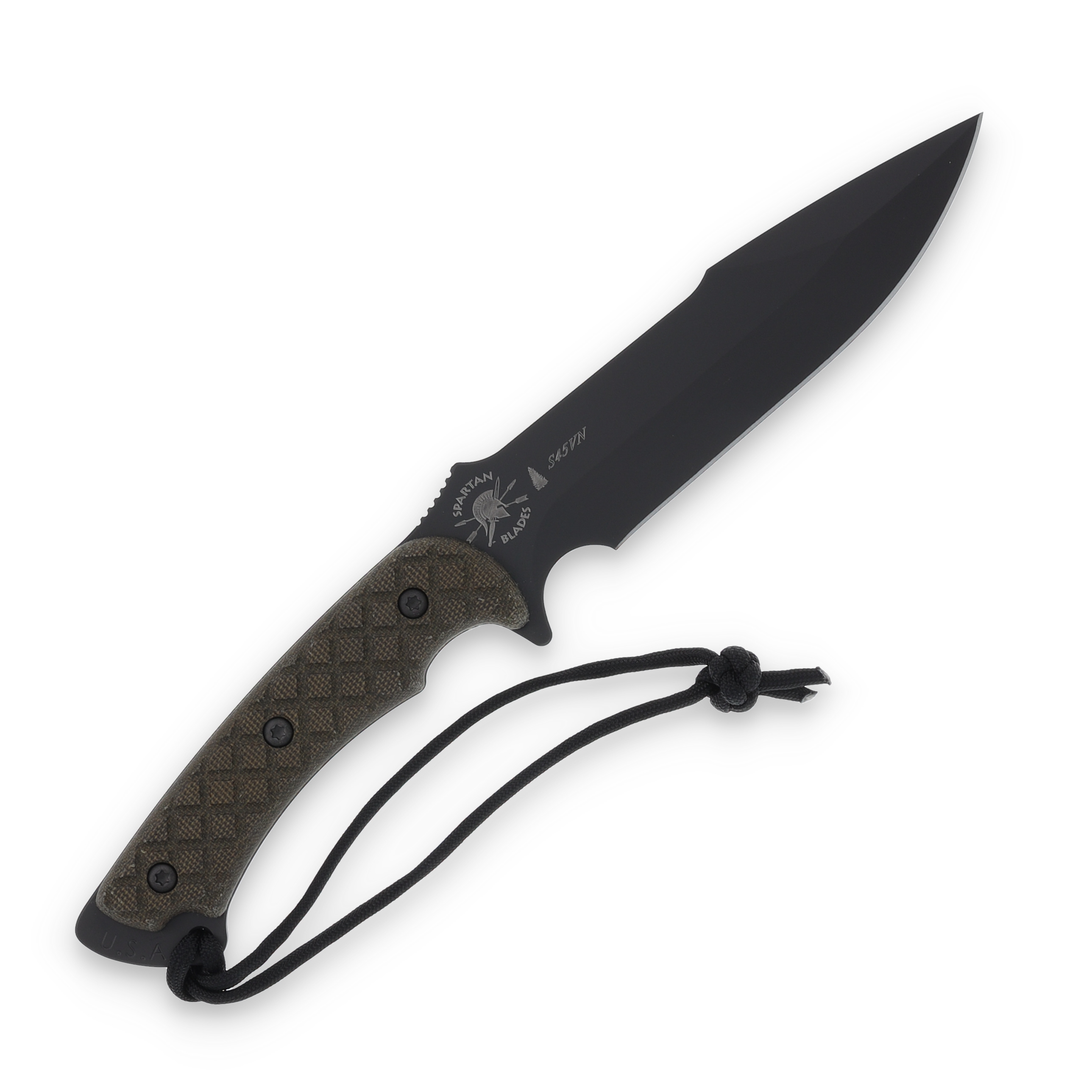Spartan Blades Horkos Fixed Blade Knife Black S45VN Green Micarta SB4BKGRKYBK View 1