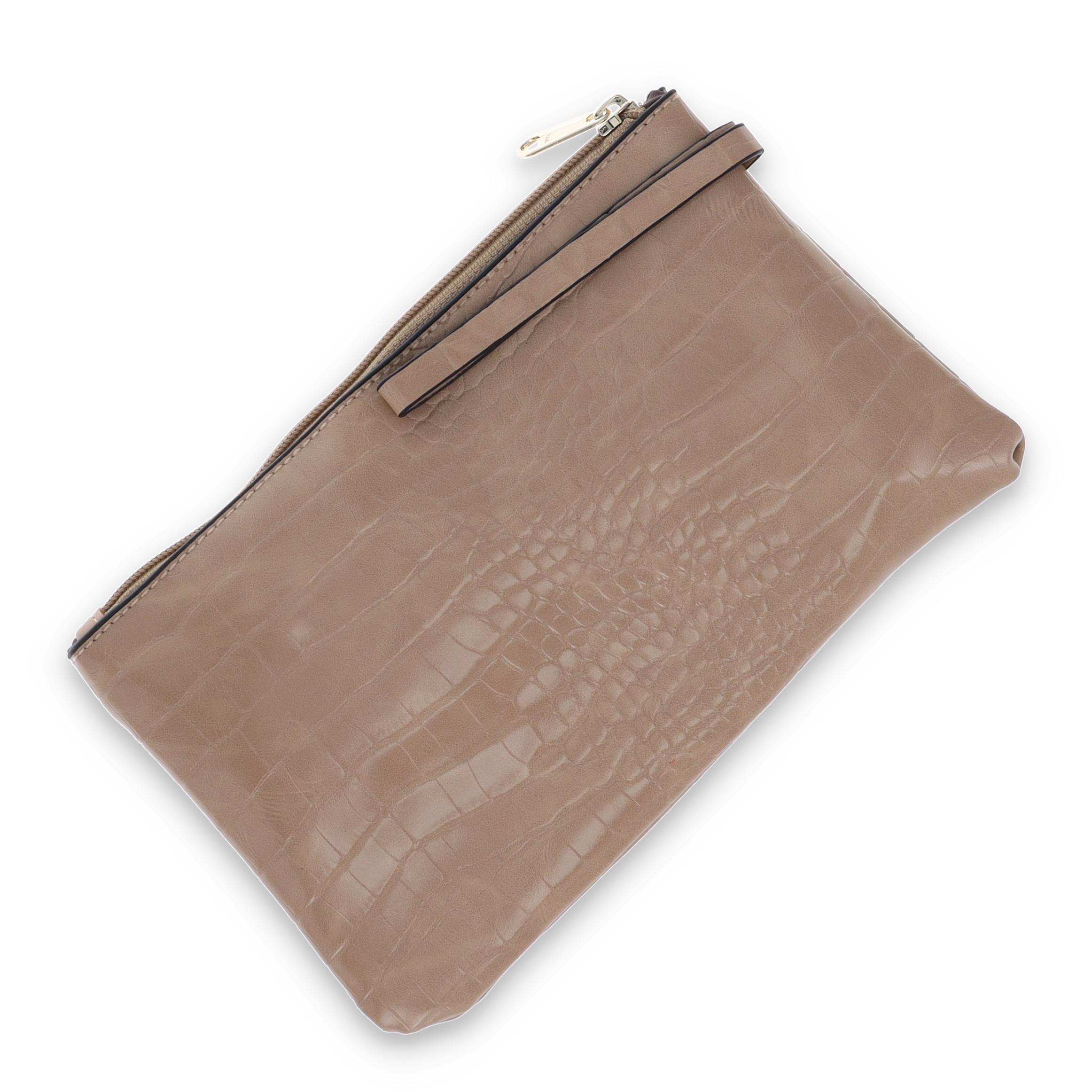 Ledas Fashions Khaki Crocodile Pockets Purse Clutch LPP8231KHA View 7