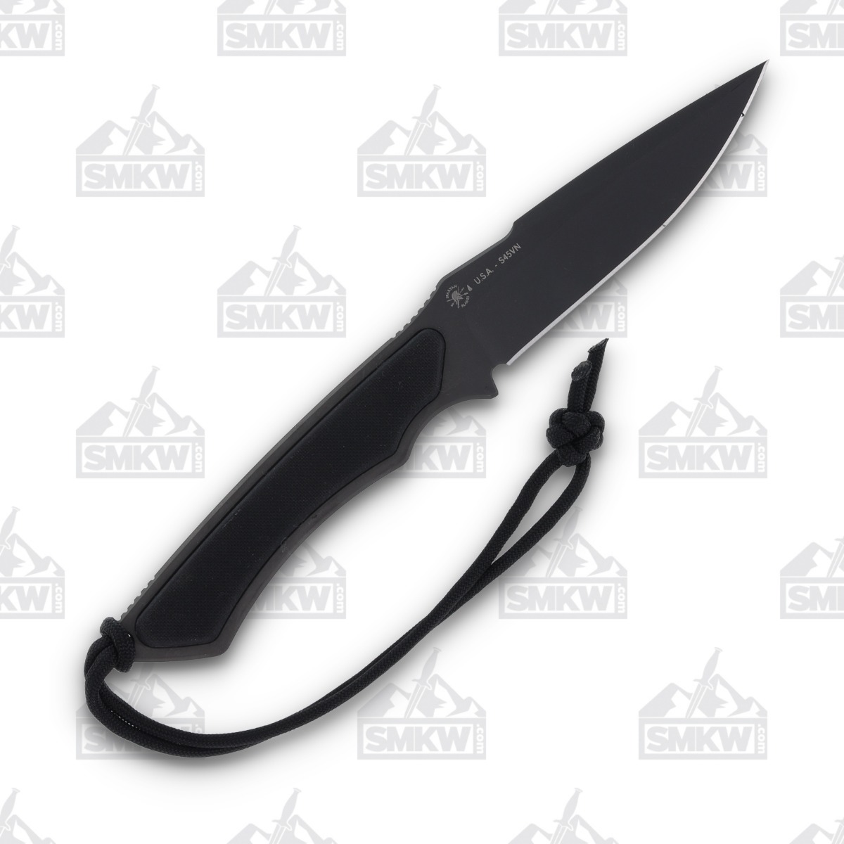 Spartan Blades Phrike Fixed Knife 4.25in Plain Black DLC Drop Point View 2