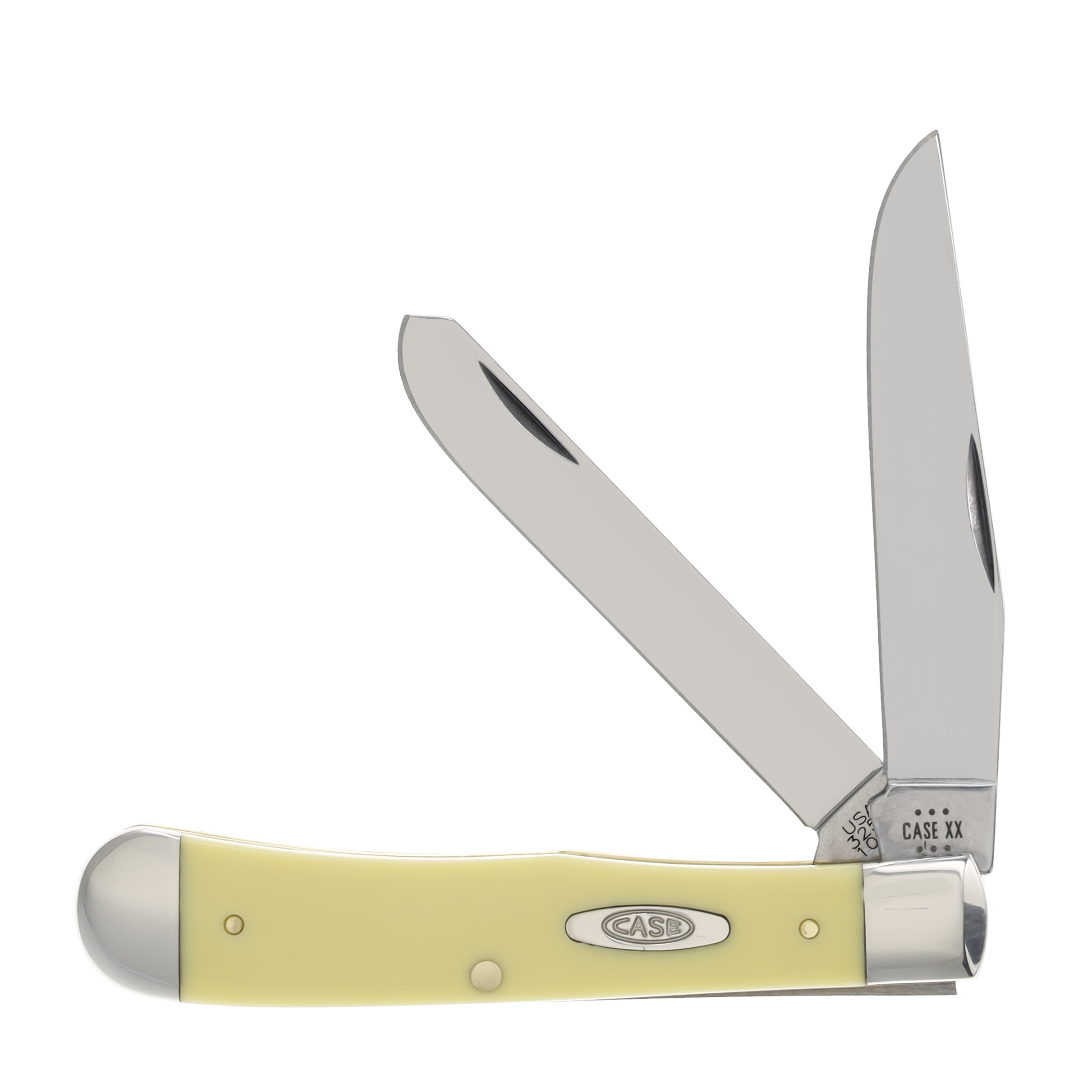 Case XX SMKW Exclusive 1095 Carbon Steel Yellow Synthetic Trapper Folding Knife CA01080 View 1