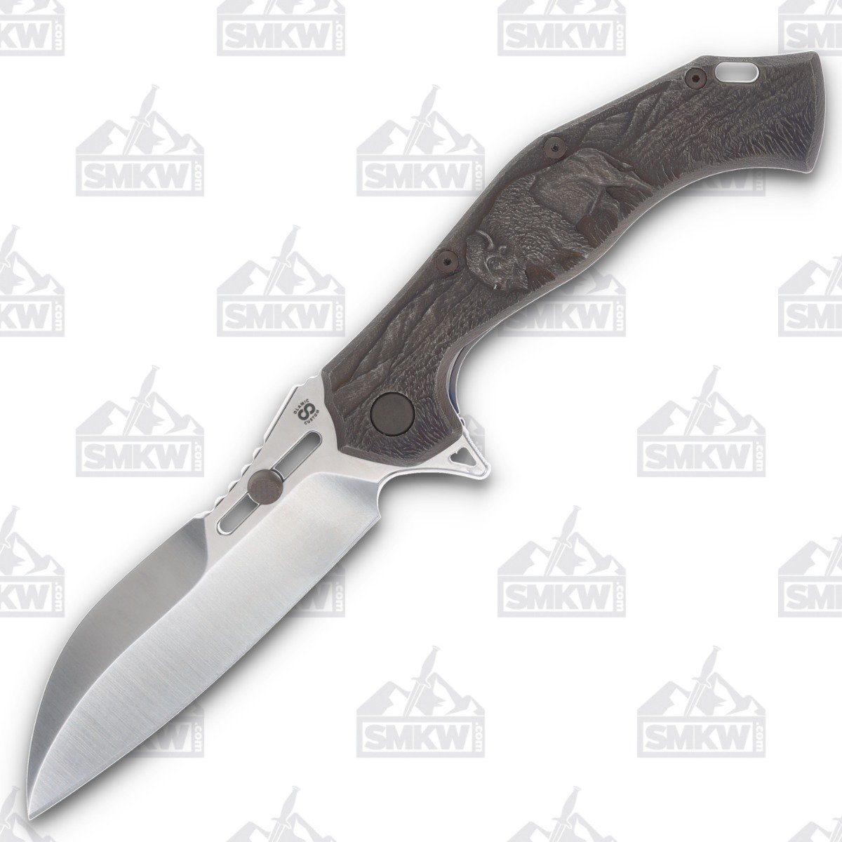 Olamic Soloist Scout Andrey Kolesnikov Ti Engraved Buffalo 4.12in Satin Blade 204-S View 1