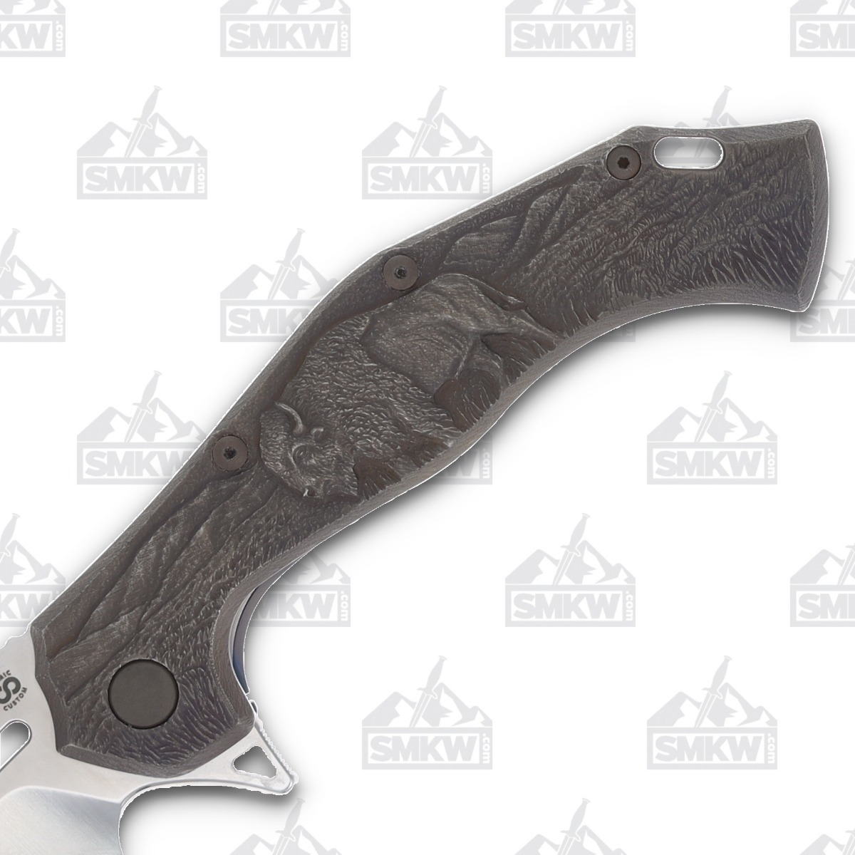 Olamic Soloist Scout Andrey Kolesnikov Ti Engraved Buffalo 4.12in Satin Blade 204-S View 3