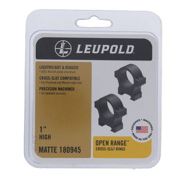Leupold Open Range Cross-Slot Scope Rings 1 Inch High - Matte LU180945 View 12