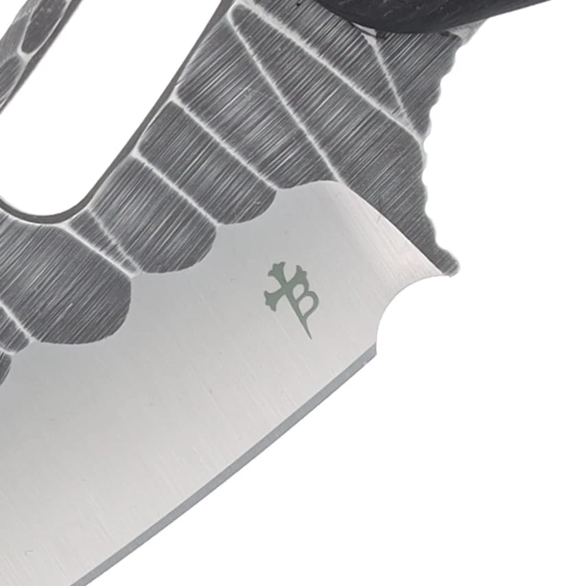 Microtech Marfione Borka Custom Stitch CF 3.63in Stonewash Spear Point Plain AUMT303MCKBP View 5