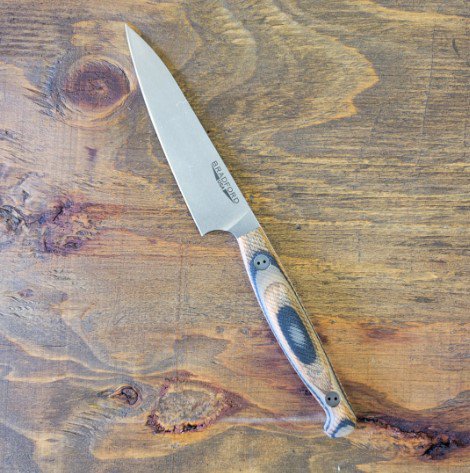 Bradford Paring Knife 3D Microtextured G-Wood - Black 3.8in Plain Stonewash Paring BRAD2521 View 1