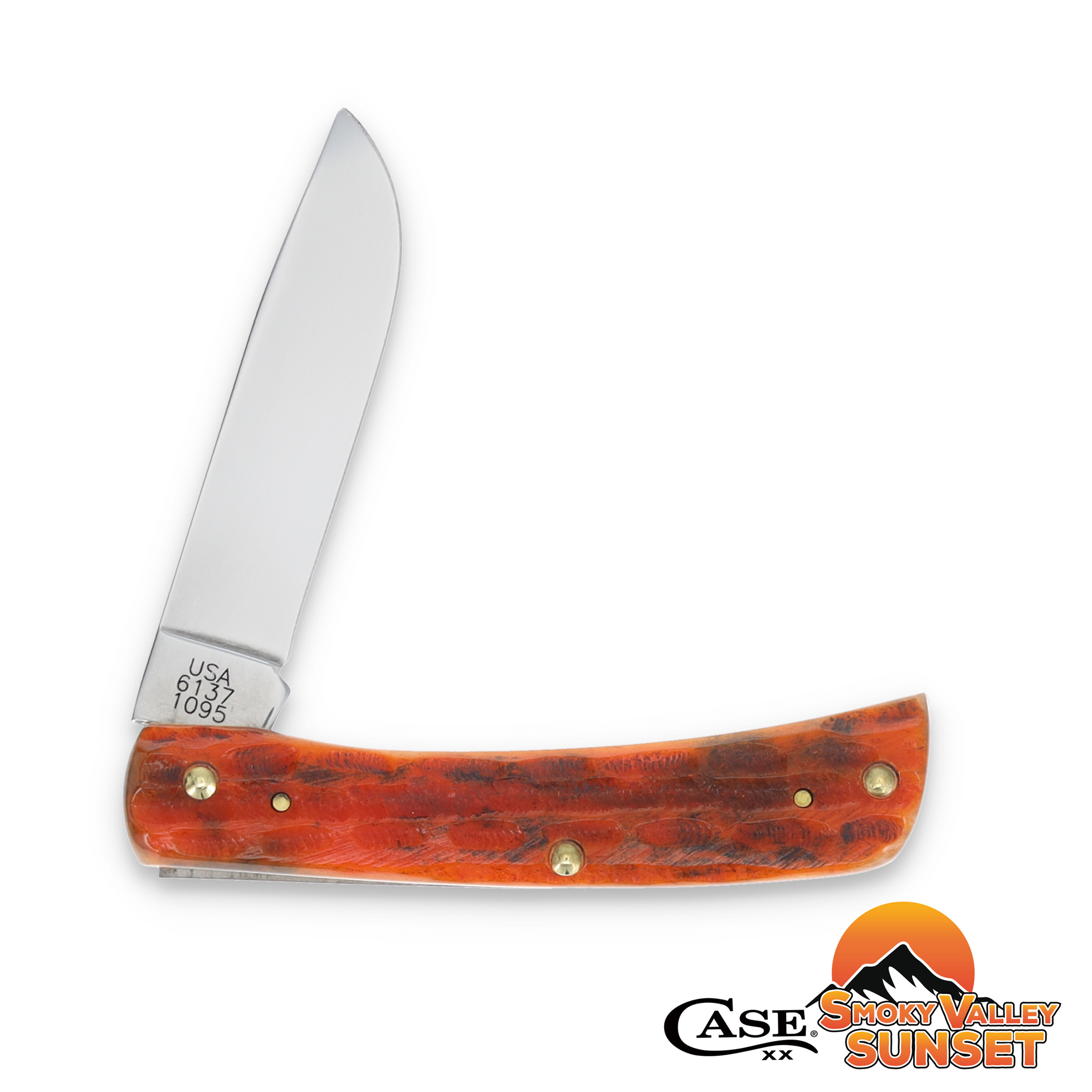 Case SMKW Exclusive Sod Buster Jr Folding Knife Smoky Valley Sunset Autumn Bone CA25229 View 2