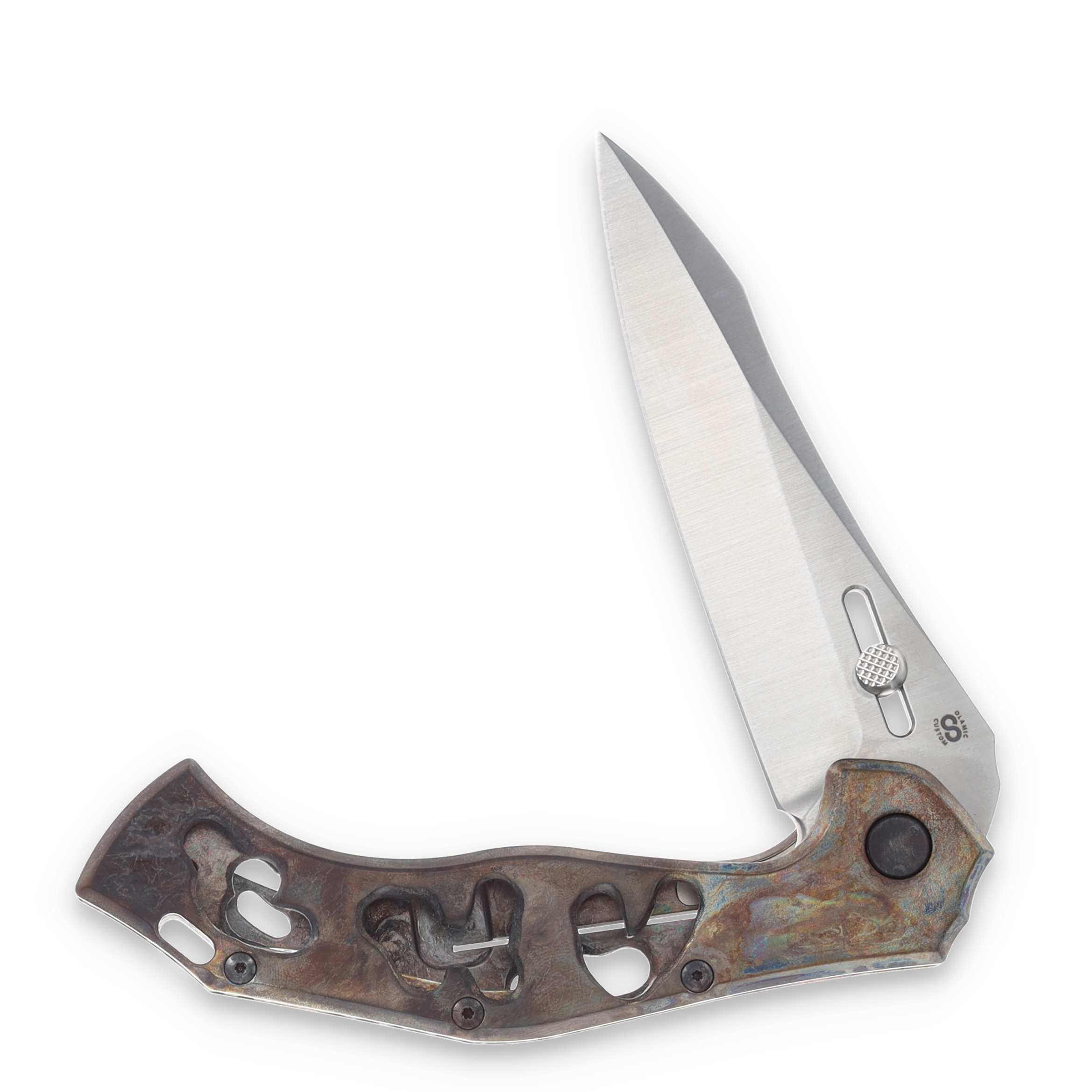 Olamic Soloist Agent Ti Antique Funky Holes 4.12in Satin Blade 199-A View 3