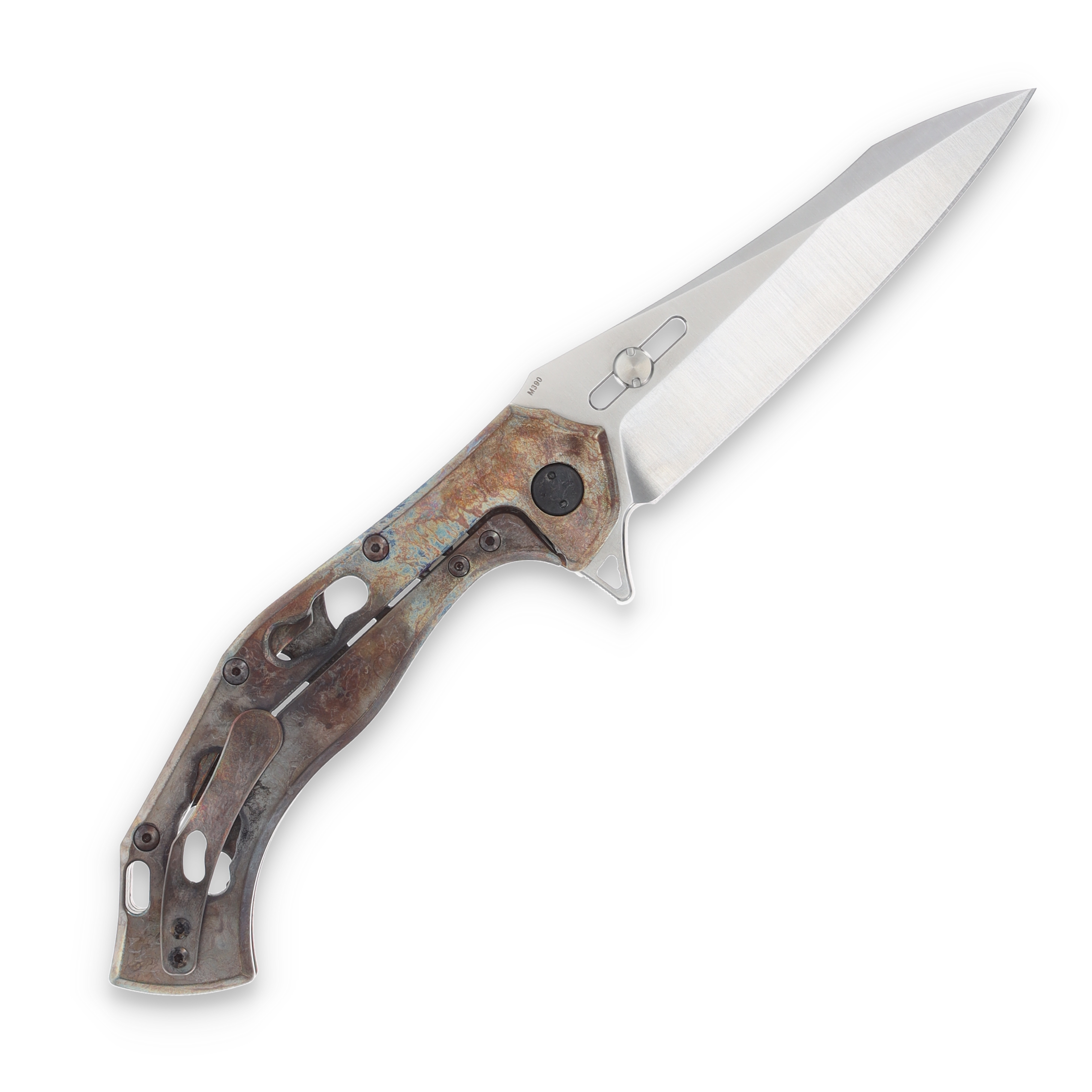 Olamic Soloist Agent Ti Antique Funky Holes 4.12in Satin Blade 199-A View 2