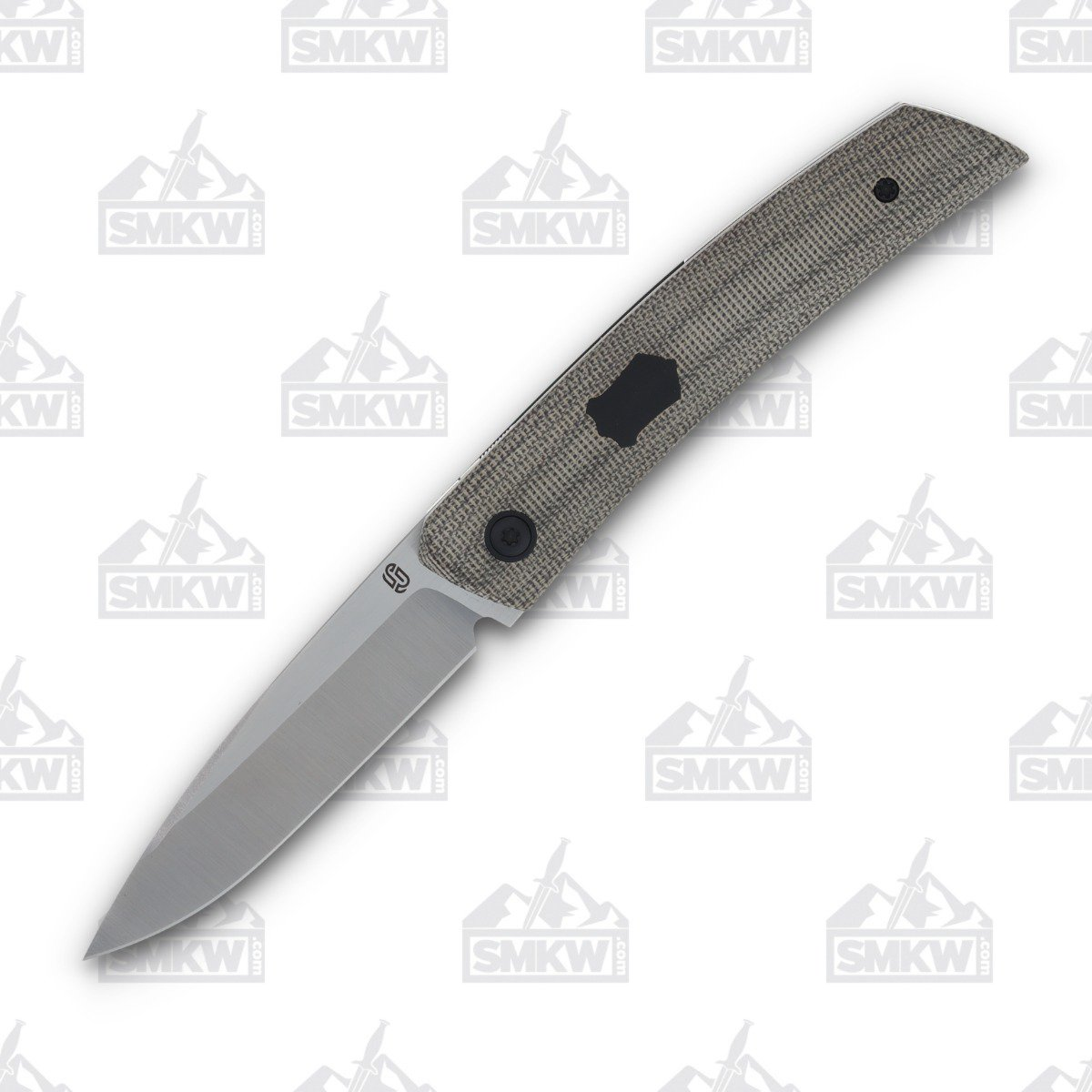 Jared Oeser F22 KickStop Folding Knife Black M390 Green Micarta