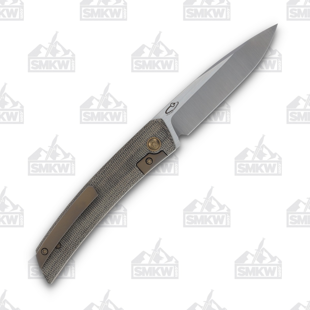 Jared Oeser F22 KickStop Folding Knife Bronze M390 Green Micarta JOF22GNM3 View 2