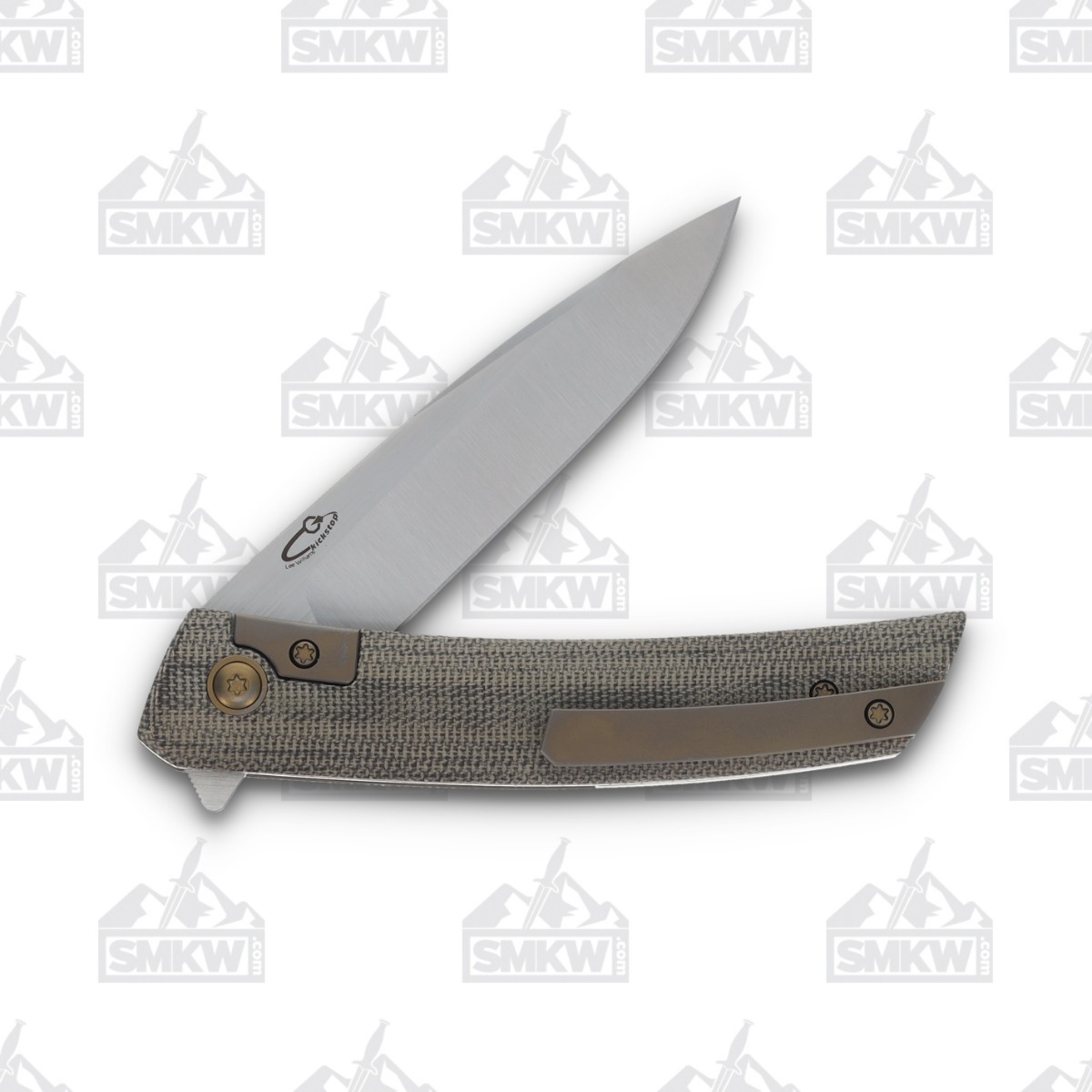 Jared Oeser F22 KickStop Folding Knife Bronze M390 Green Micarta JOF22GNM3 View 5