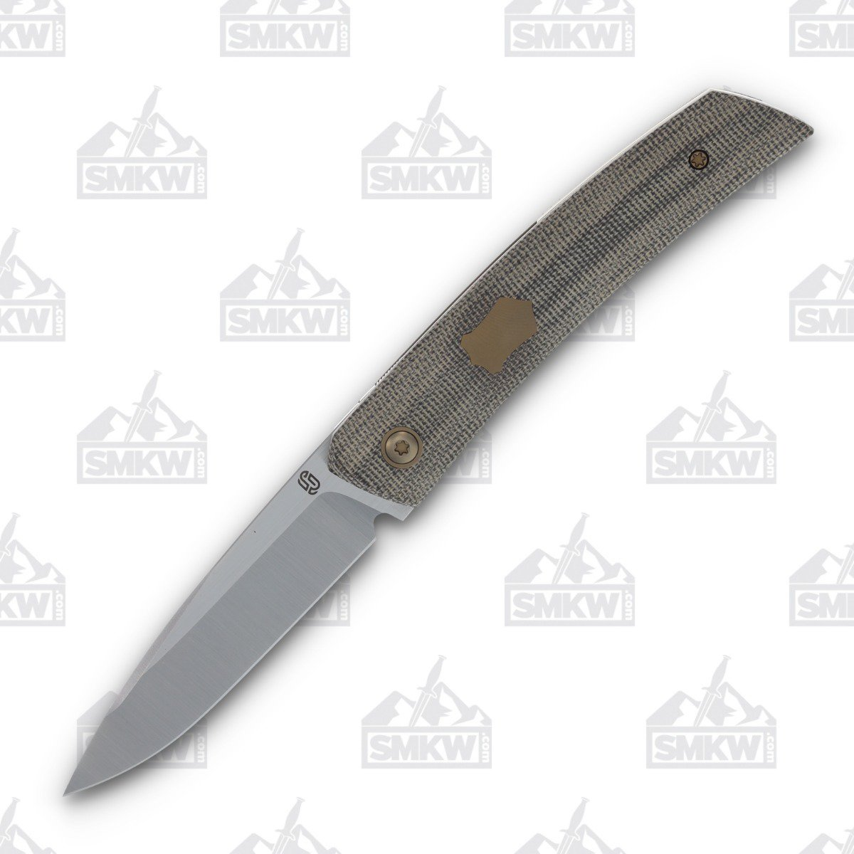 Jared Oeser F22 KickStop Folding Knife Bronze M390 Green Micarta JOF22GNM3 View 1