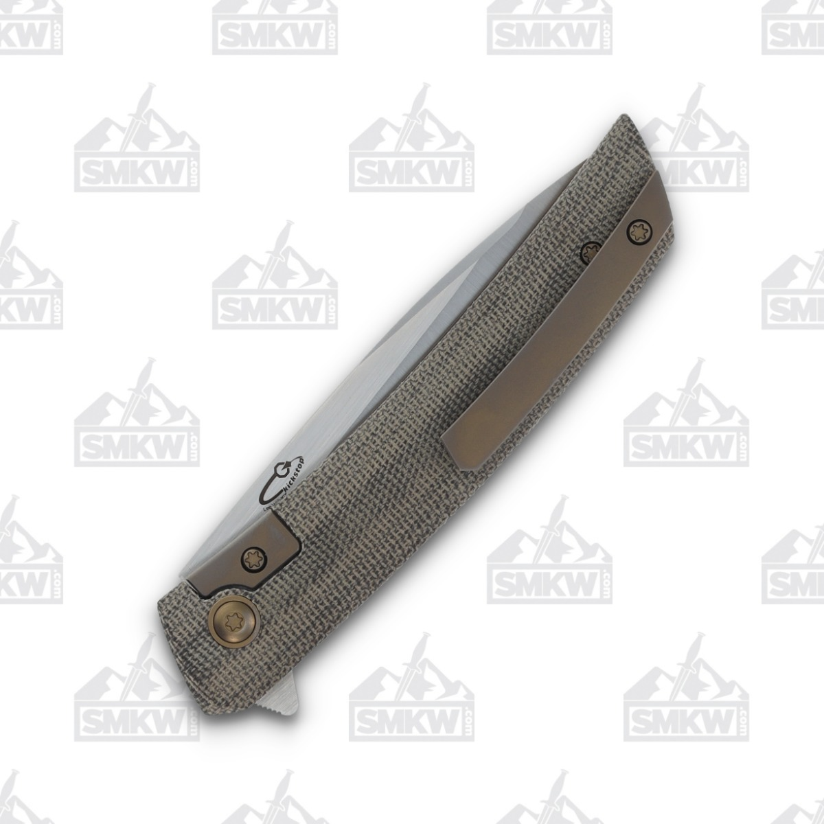 Jared Oeser F22 KickStop Folding Knife Bronze M390 Green Micarta JOF22GNM3 View 6