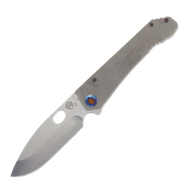 Medford 187 DP Folding Knife Tumbled Drop Point/Tumbled Handles with Flamed Hardware View 1