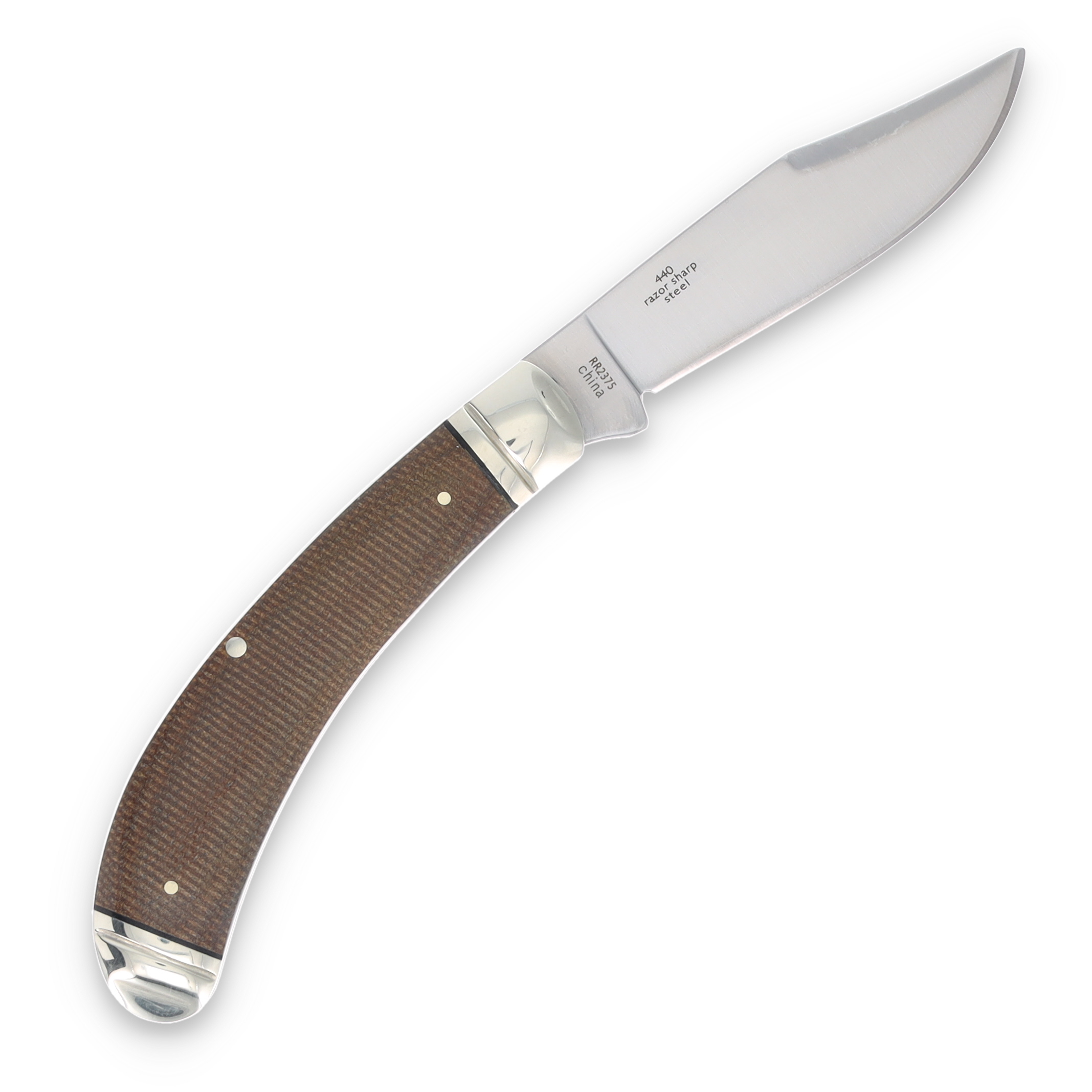 Rough Ryder Tater Skin Brown Burlap Bow Trapper Folding Knife RR2375 View 4