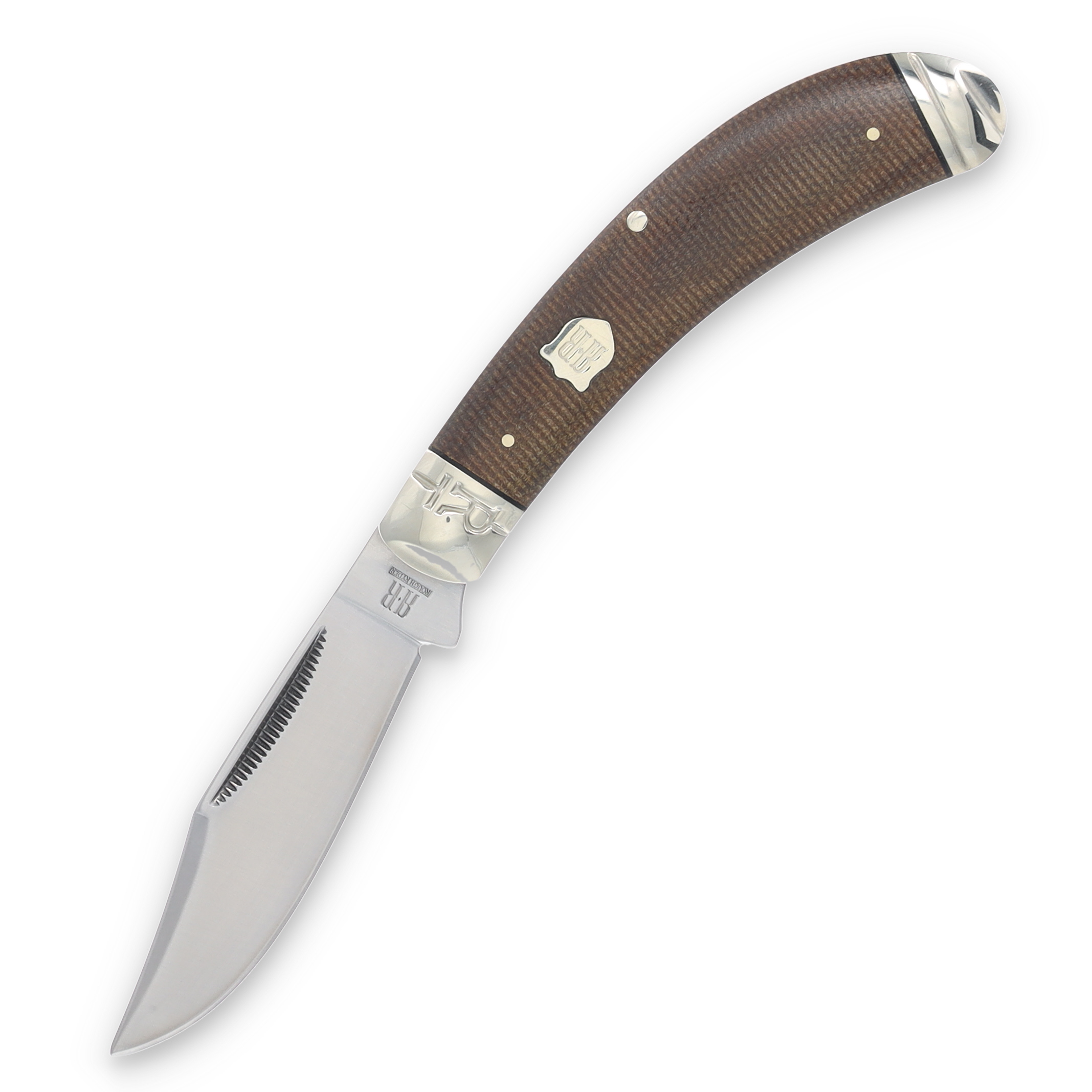 Rough Ryder Tater Skin Brown Burlap Bow Trapper Folding Knife RR2375 View 3