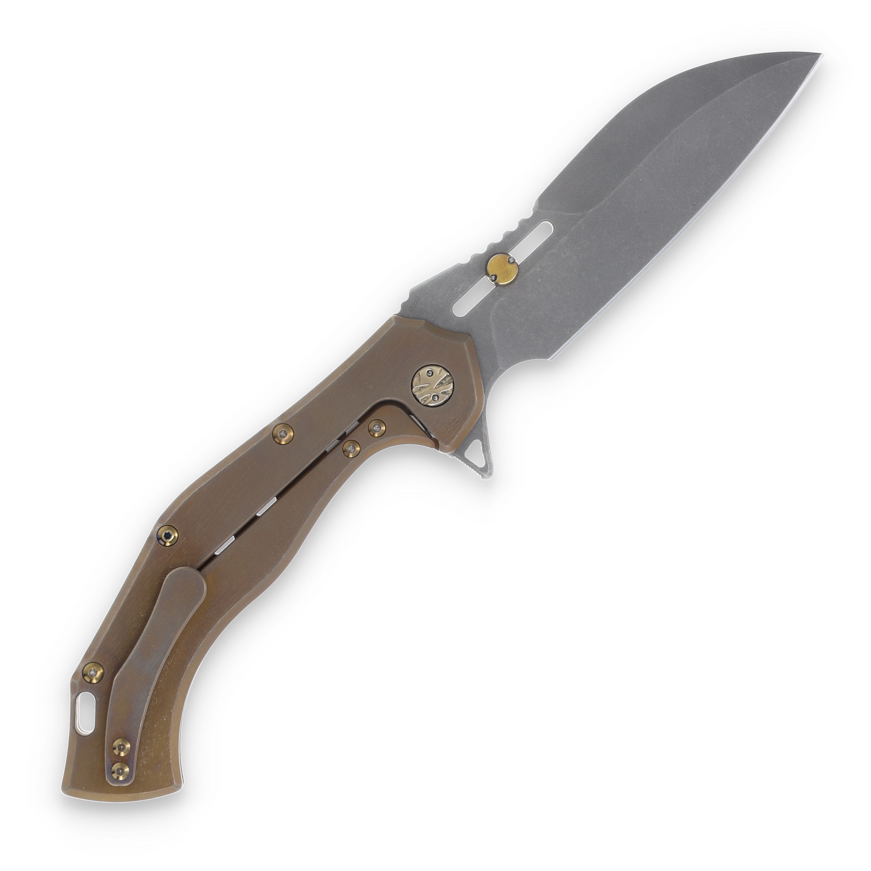 Olamic Soloist Scout Ti Kinetic Earth Holes 4.12in Stonewash Blade 203-S View 2