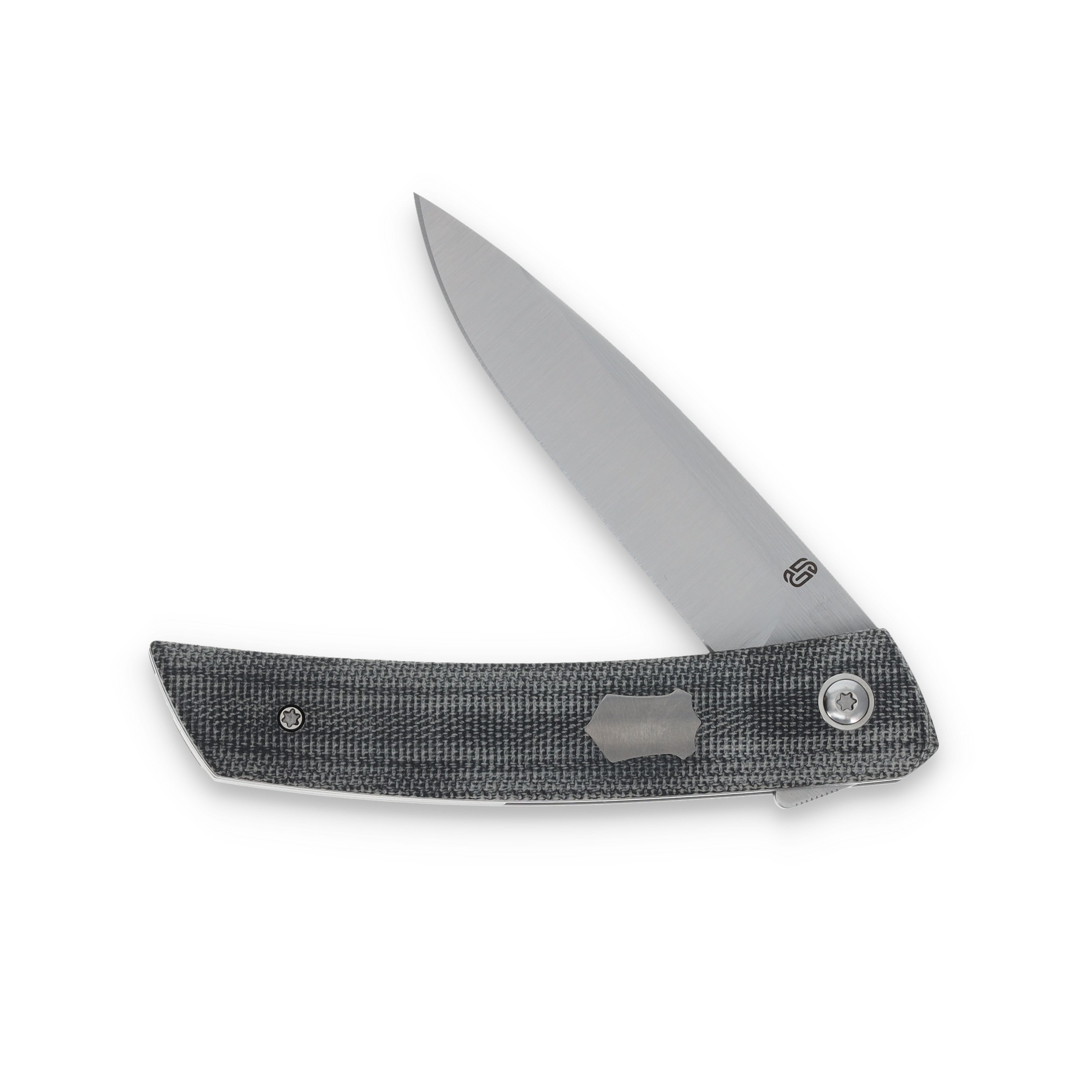 Jared Oeser F22 KickStop Folding Knife Satin M390 Black Micarta JOF22BKM1 View 2