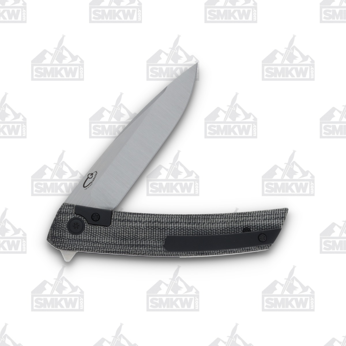 Jared Oeser F22 KickStop Folding Knife Satin M390 Black Micarta JOF22BKM2 View 5