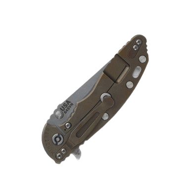 Hinderer Eklipse 3.5 Framelock Folding Knife Stonewash Spear Point S45VN Blue G-10/Bronze Titanium KXM35SPEBL View 7
