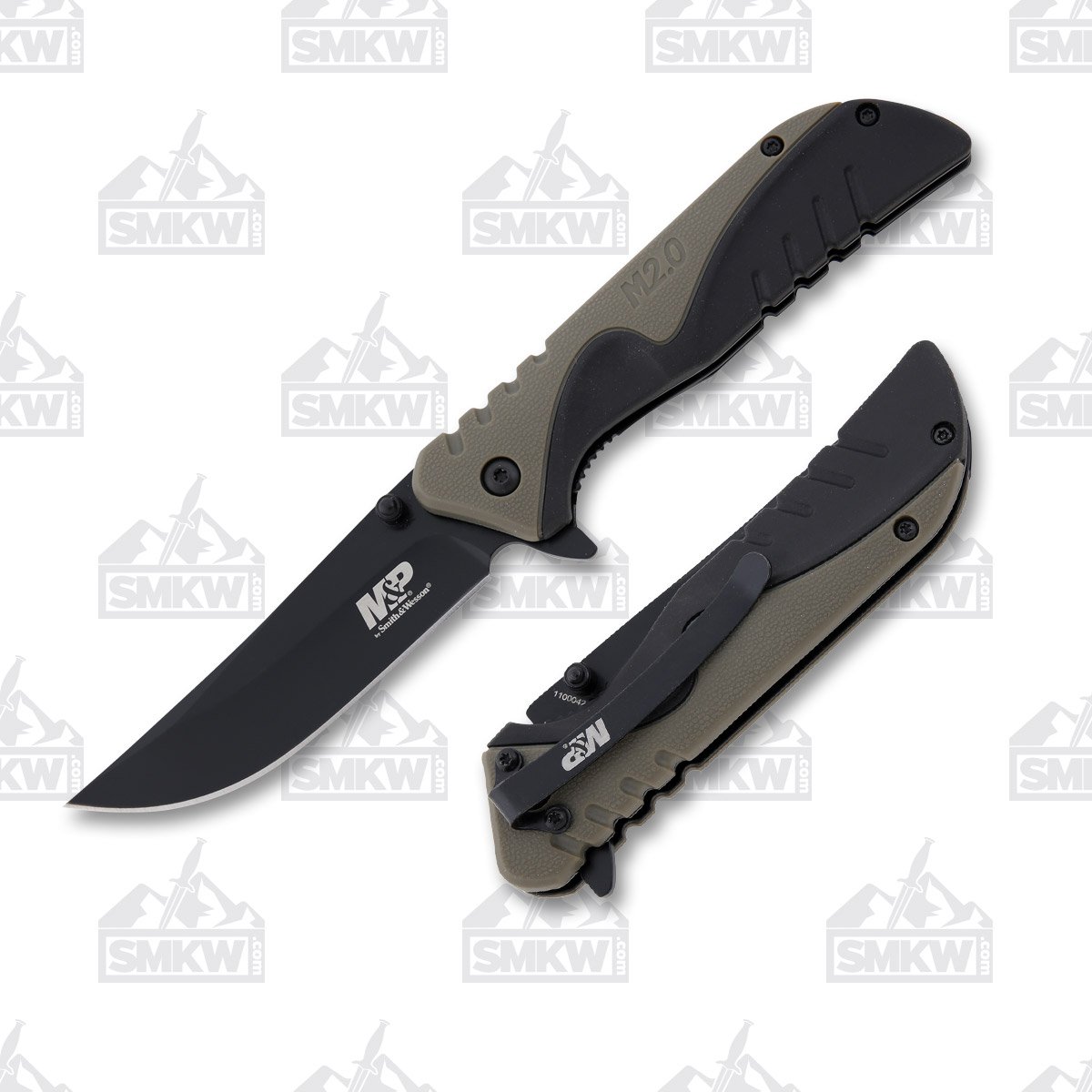 Smith and Wesson M&P M2.0 Ultra Glide Folding Knife OD Green 3.15in Clip Point 1100042 View 1