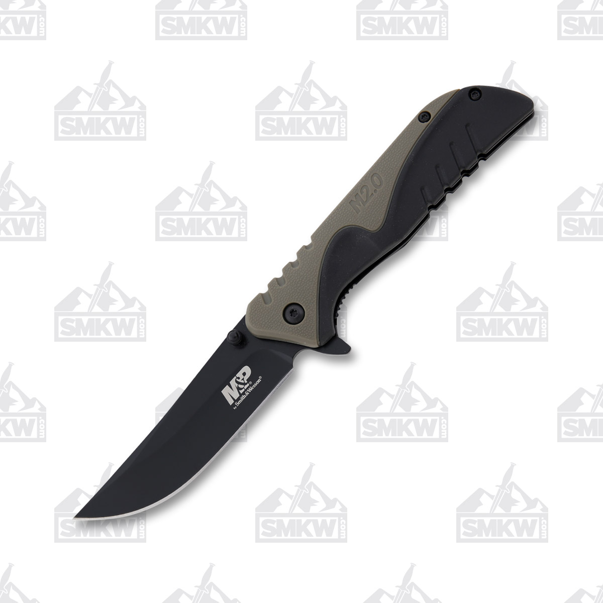 Smith and Wesson M&P M2.0 Ultra Glide Folding Knife OD Green 3.15in Clip Point 1100042 View 2