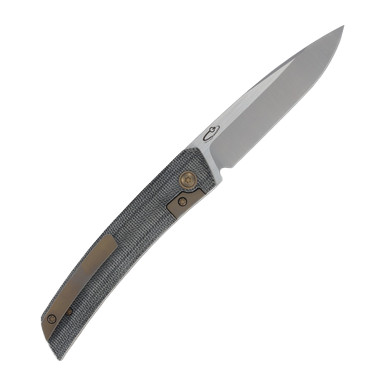 Jared Oeser F22 KickStop Folding Knife Bronze M390 Black Micarta JOF22BKM3 View 2