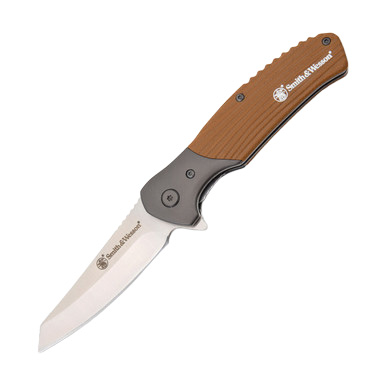 Smith & Wesson Stave Folding Knife 3.25in Satin Reverse Tanto Blade 1122569 View 1