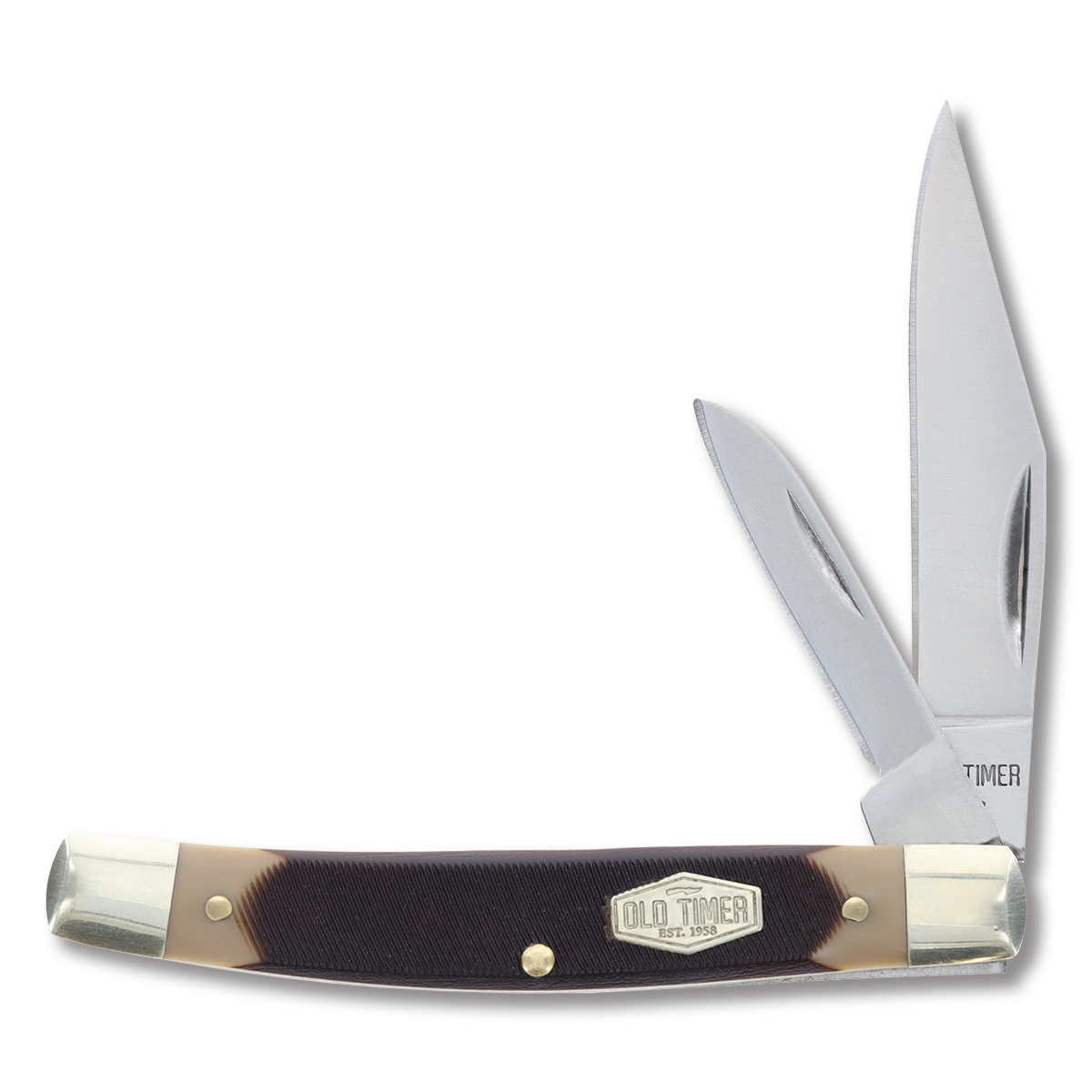 Old Timer Middleman Jack Folding Knife Brown Sawcut SCT33 View 1