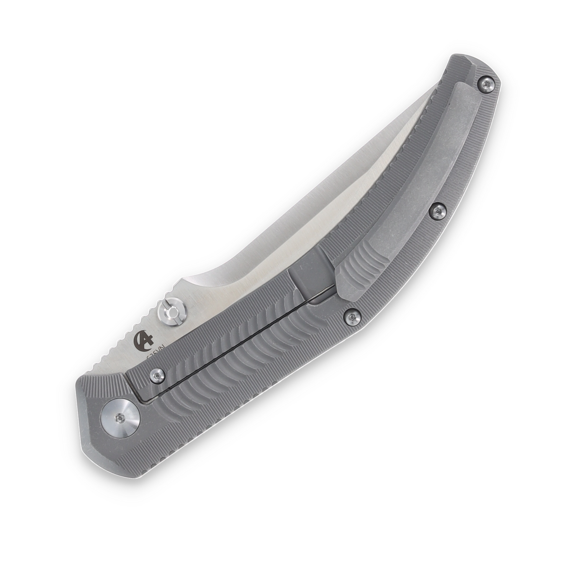 B'yond EDC Nighthorse Asymmetrical Folding Knife Natural Titanium SMKW Exclusive ASM-NH-004 View 4