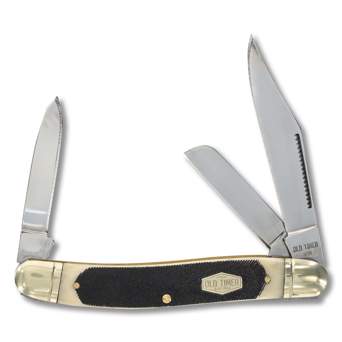 Schrade Old Timer Sawcut Bone Lumberjack Stockman Folding Knife SCT858OTB View 1