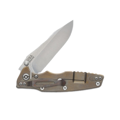 Hinderer Eklipse 3.5 Framelock Folding Knife Stonewash Spear Point S45VN Olive Drab Green G-10/Bronze Titanium KEK35SPEOD View 4