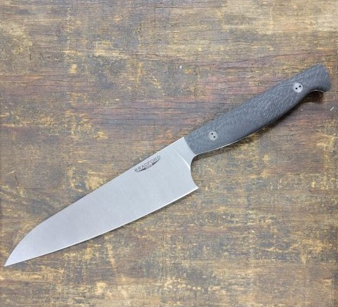 Bradford Chefs Knife 3D Microtextured Carbon Fiber 8in Plain Stonewash Chefs BRAD2532 View 1