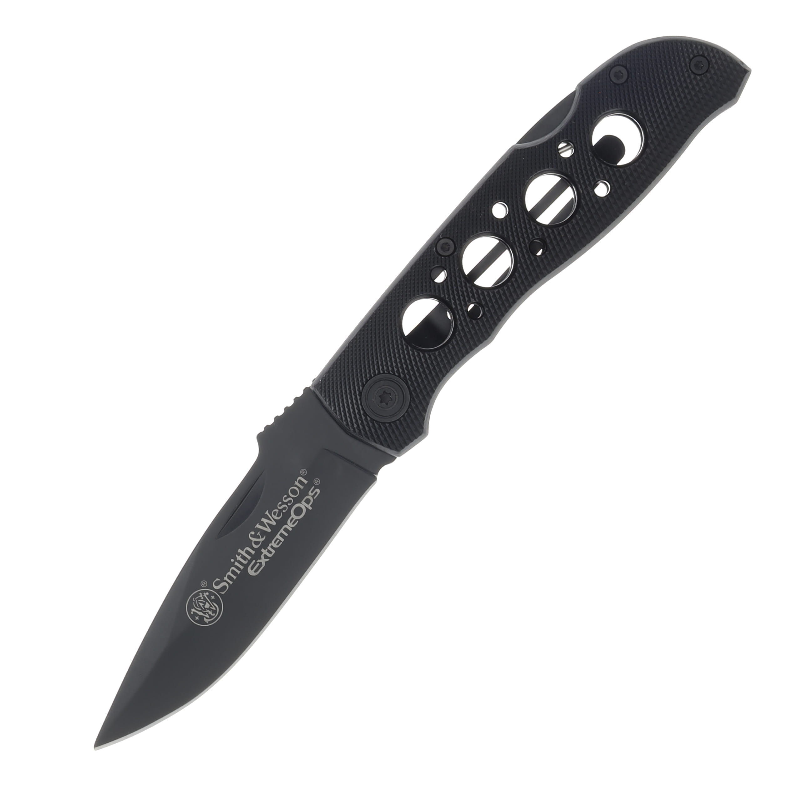 Smith and Wesson Extreme Ops Folding Knife 3.22in Black Drop Point Blade SWCK105BKEU View 1