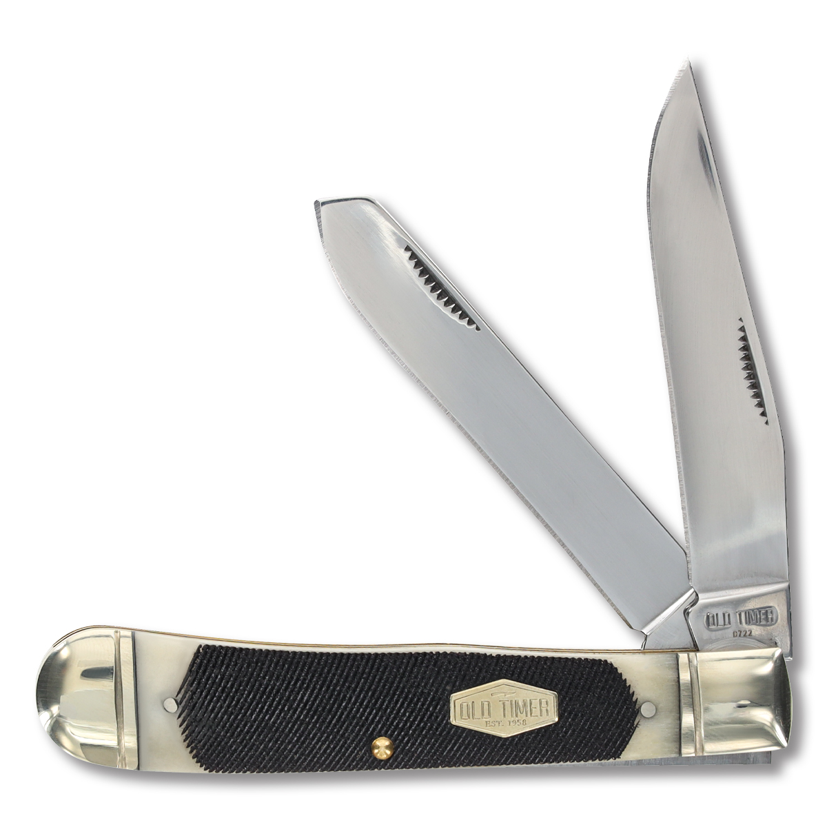 Old Timer Sawcut Bone Large Trapper Folding Knife SCT95OTB View 1
