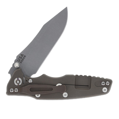 Hinderer Eklipse 3.5 Framelock Folding Knife Stonewash Spear Point S45VN FDE G-10/Bronze Titanium KEK35SPEFDE View 6