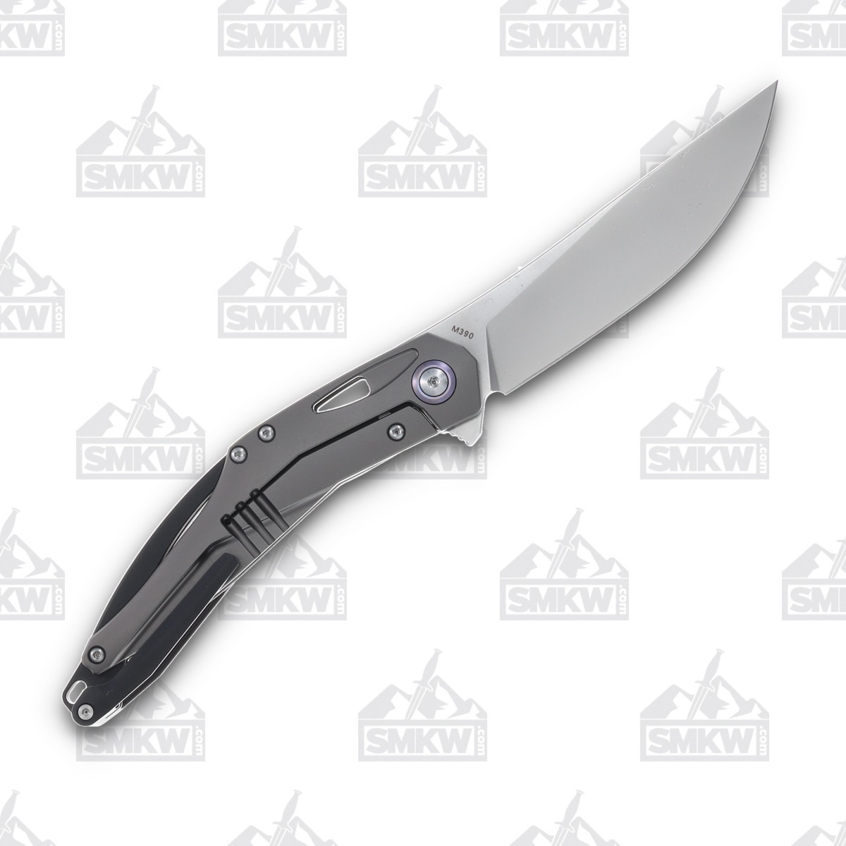 CH Knife Astro Folding Knife Gray Titanium 3.75In Bead Blasted Blade CHASG View 2