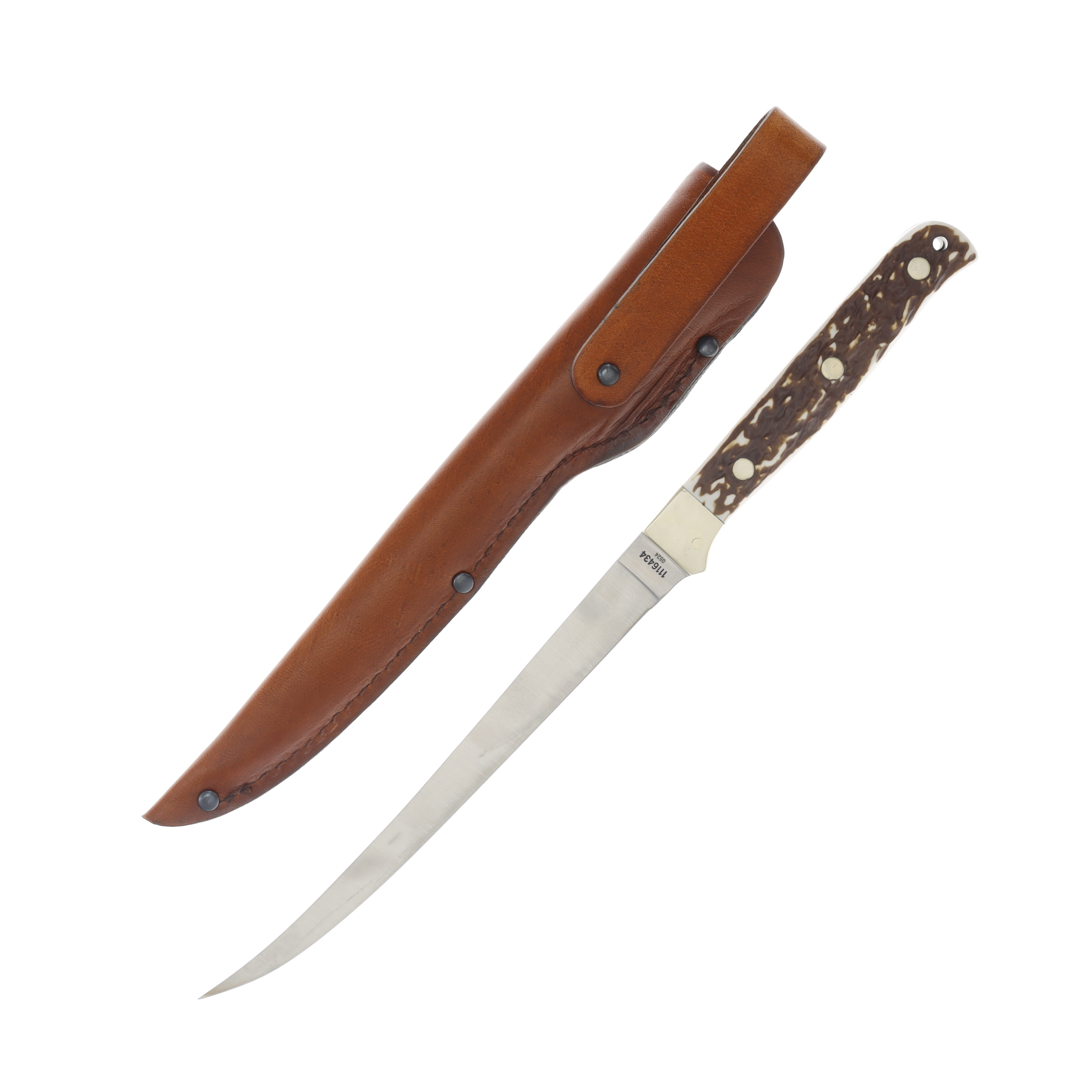 Uncle Henry Next Gen Fillet Knife Staglon 7.5 Inch Plain Satin Fillet 1116434 View 2