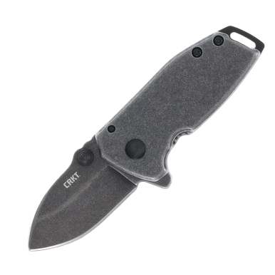 CRKT Squid Compact 1.75 Inch Plain Black Stonewash Drop Point CR2485K View 1