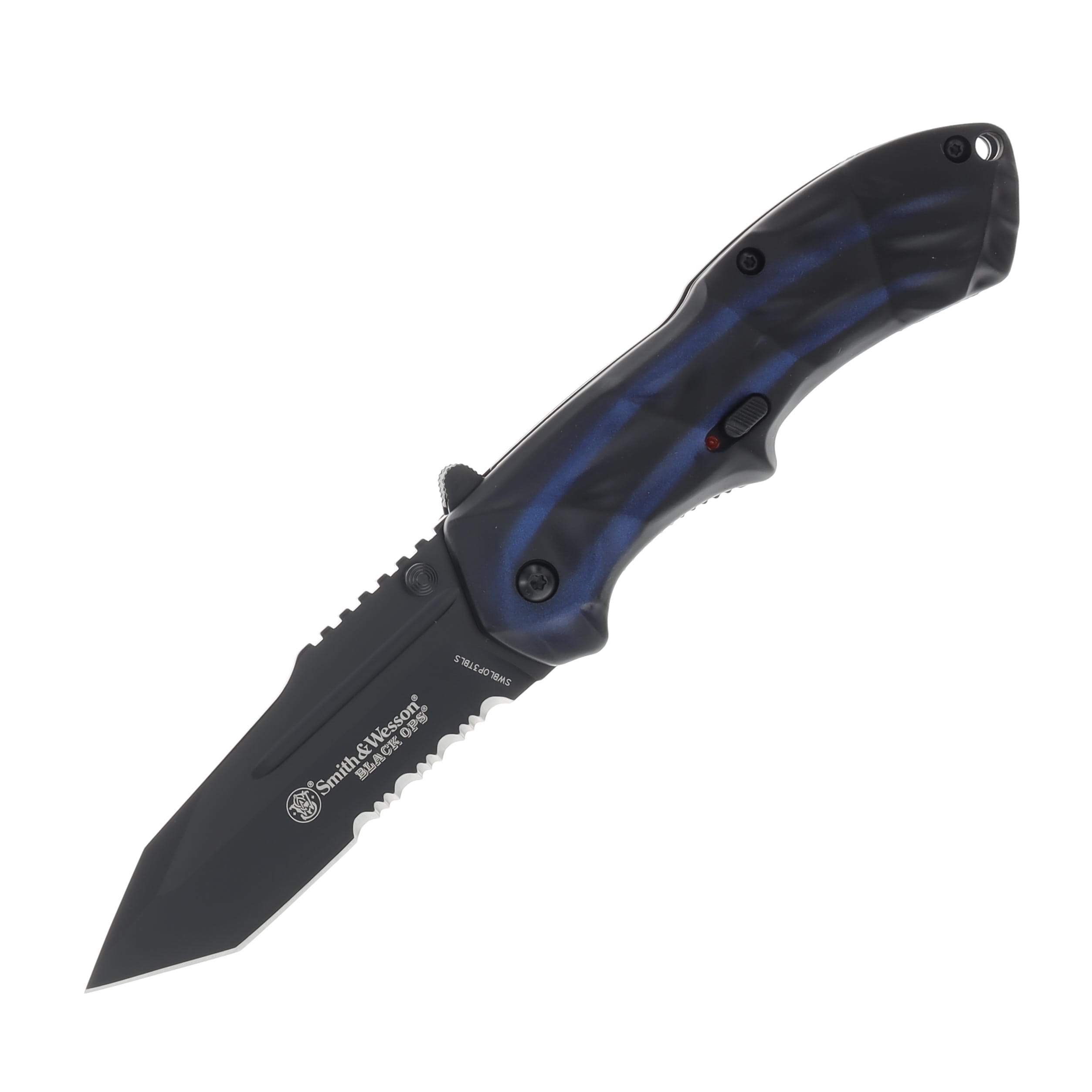Smith & Wesson Black Ops Blue Assisted Tanto Folding Knife SWBLOP3TBLS View 1